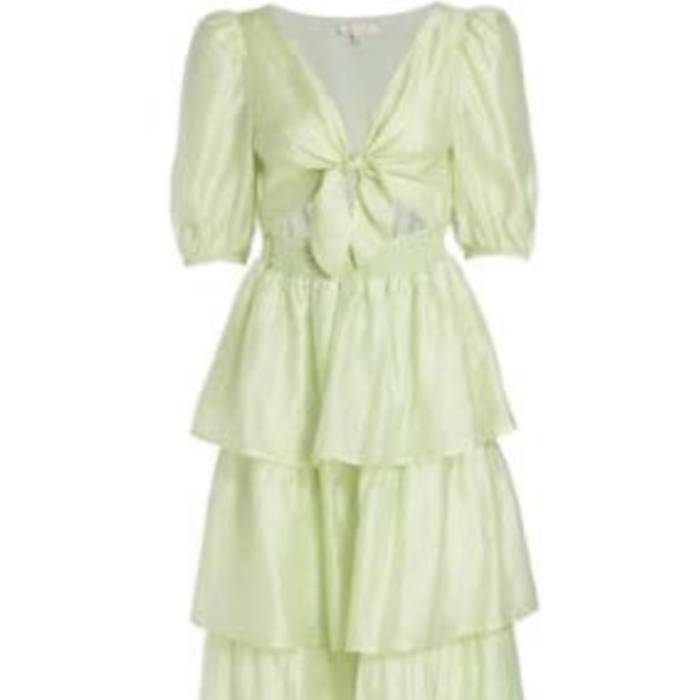 Green Wayf midi cutout dress XL